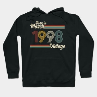 Vintage Born in March 1998 Hoodie